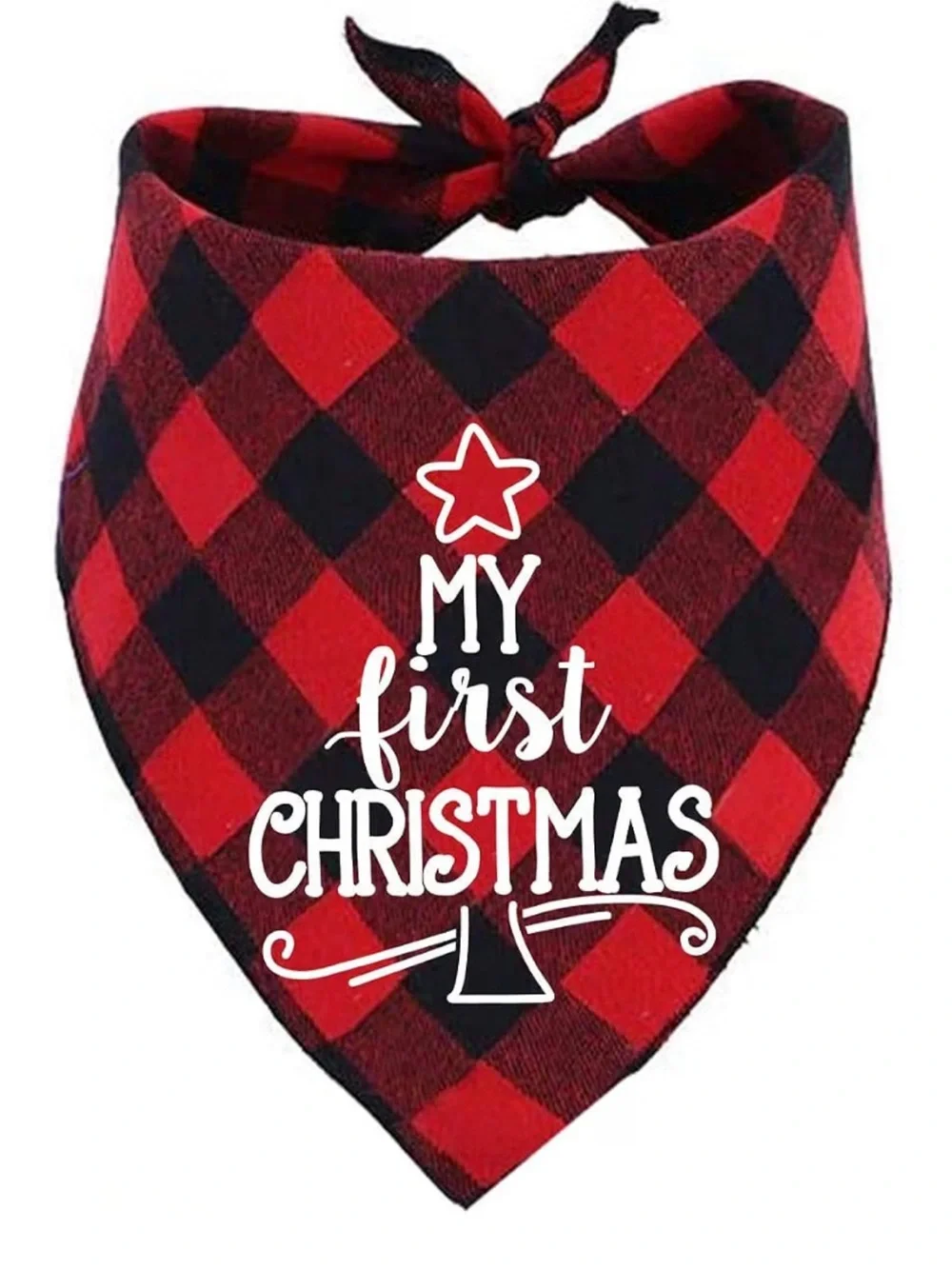 Plaid Holiday Dog Bandana Scarf - Red and Black C31
